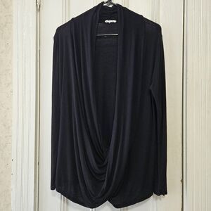 Free To Live Long Sleeve Nursing Top Lightweight Cardigan Black XL